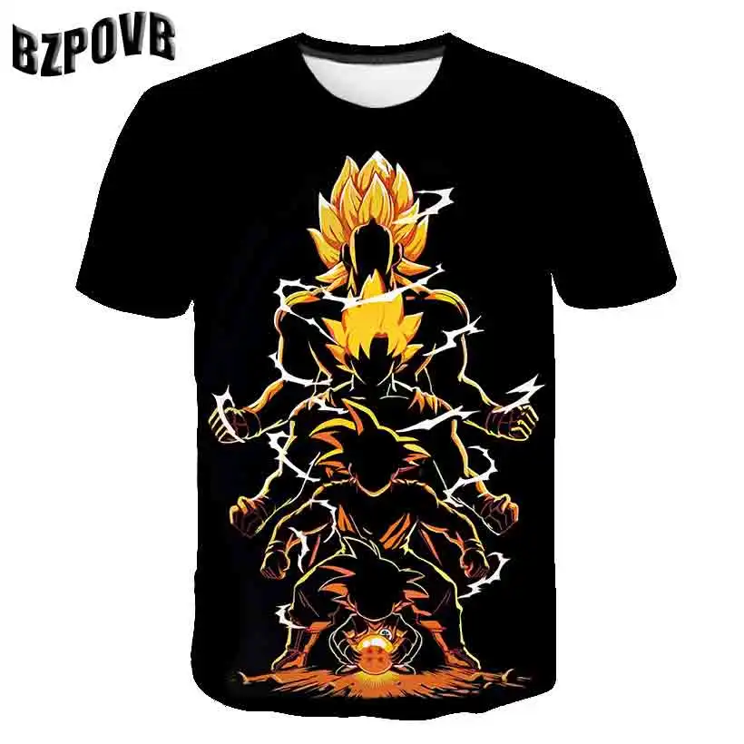 2019 новые футболки летняя мужская футболка с 3D принтом dragon ball модная брендовая