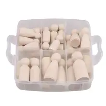 65/55/43 мм натуральный Un paint ed женский и мужской деревянный колышек куклы тела для DIY искусства и ремесла краски резной резьбы