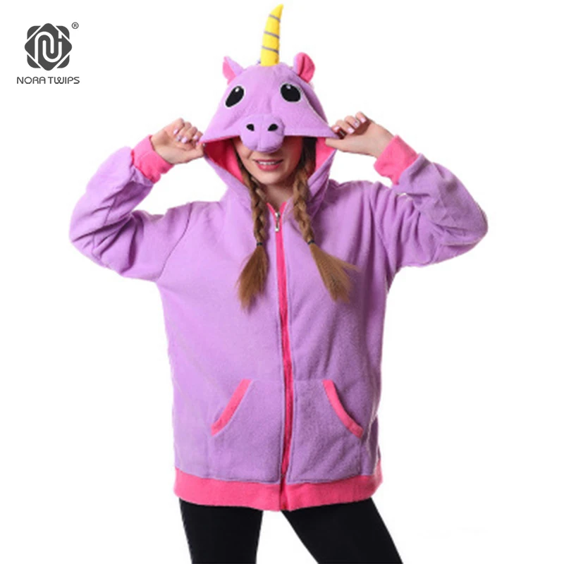Женские толстовки с капюшоном на молнии мультяшным единорогом|unicorn sweatshirt|hooded