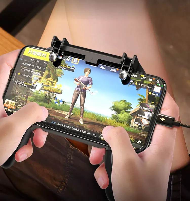 

For PUBG mobile phone controller gamepad with real triggers and unconnected physical keys for 4.5~6.5 inch Android/ Iphones