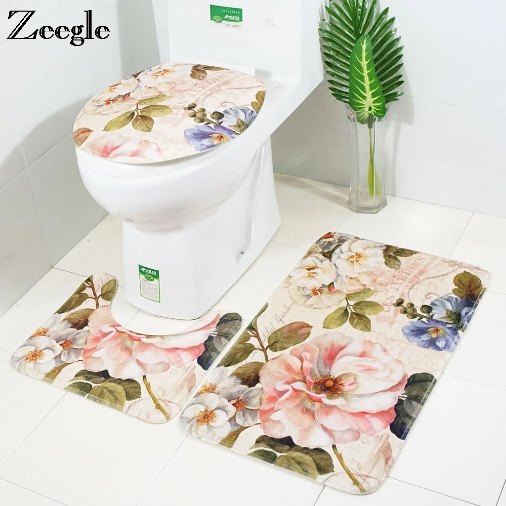 Zeegle Mat For Bathroom Doormat Anti slip Toilet Rugs Bathroom Carpet ...