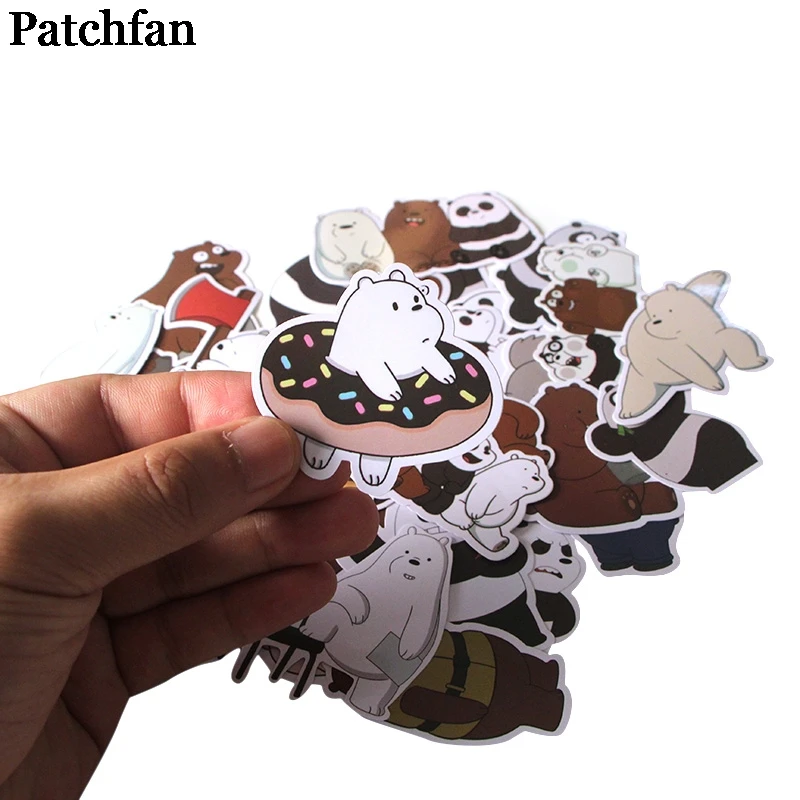 Patchfan 37 шт. Мы Голые Медведи мультфильм забавные наклейки для скрапбукинга DIY ноутбук скейтборд мотоцикл домашние декоративные значки A2015