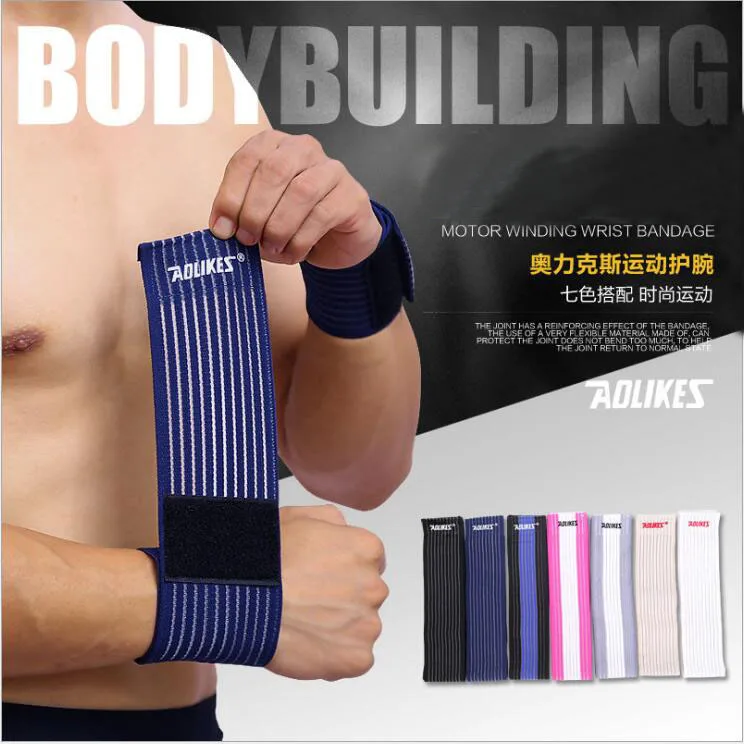 

1 pc AOLIKES cotton fitness elastic bandage hand wrist strap wrap support sports wristband support gym wrister protector carpal