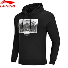 Li-Ning, мужская баскетбольная Толстовка BAD FIVE, 82% хлопок, 18% полиэстер, свитер, обычная посадка, пальто, подкладка, спортивные топы AWDN335 MWW1427