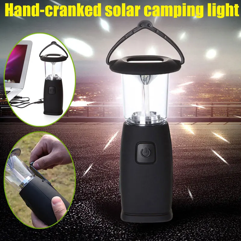 

Newly 6 LED Solar Hand-Up Crank Dynamo LED Light Lantern Lamp for Outdoor Camping Hunting Hiking Sailing BN99