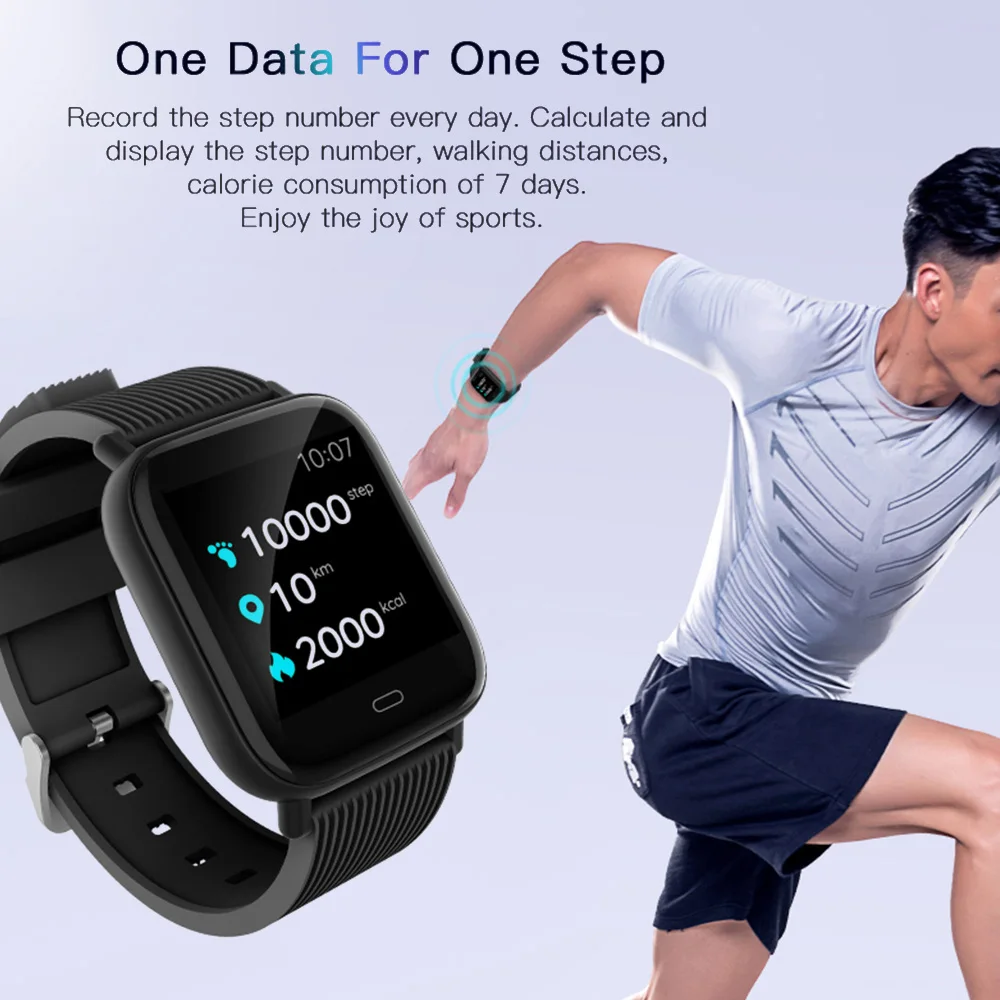  Fitness Bracelet Samrt Band Health Bracelet Fitness Watch with Pressure Measurement Heart Rate Colo - 33053585956