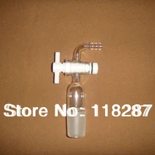 Вакуумный адаптер 90 изгиб с PTFE Stopcock, 24/29, с соединительным шлангом, стеклянный клапан