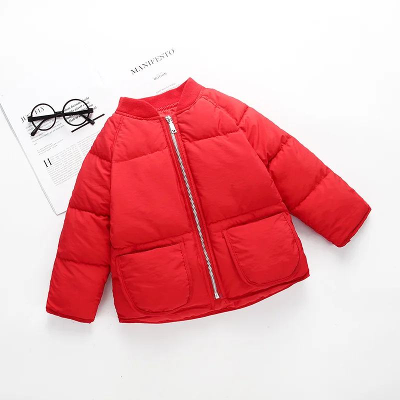 

The new 2018 children's solid color casual winter coat