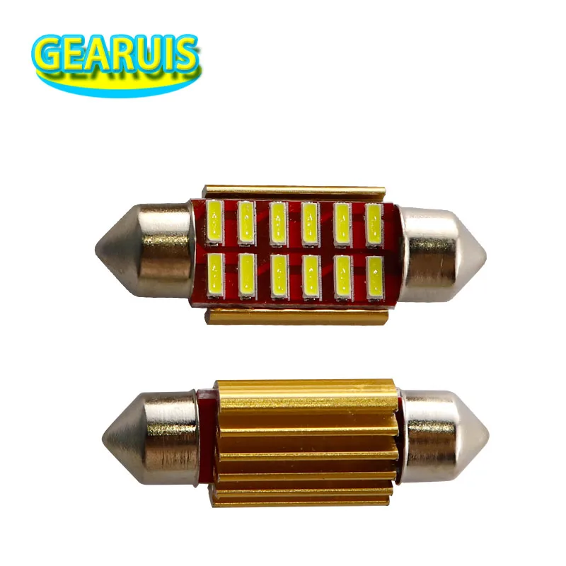 

100pcs Heat durable Festoon 12 SMD 4014 LED 50MA C5W 31MM 36MM 39MM 41MM Car Dome light reading roof light Pure white 6000K 12V