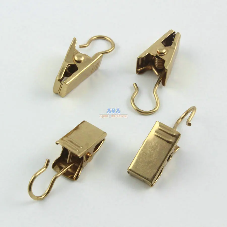 50 Pieces 32x9.5mm Gold Hook Clips for Curtain Drapery