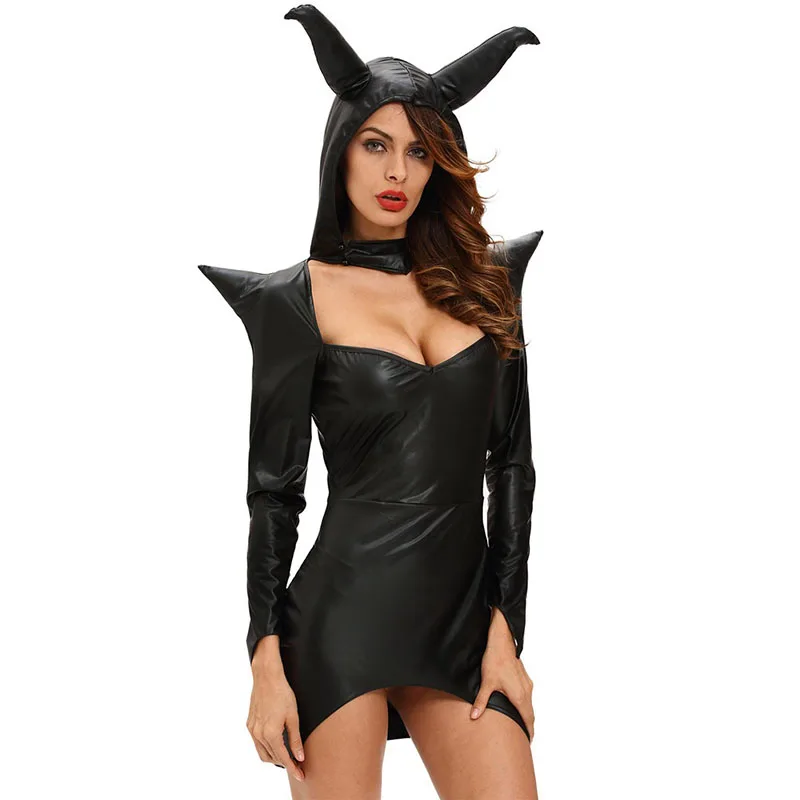 Adult Women Sexy Halloween Witch Maleficent Costume Black ...