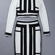 Новое поступление, женские фабричные платья для девочек, черно-белые платья с геометрическим принтом комплект из 2 предметов с широкими полосками, платье+ костюм