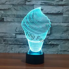 Новинка USB лампа сенсорный датчик мороженого 3D Визуальный светодиодный свет сна лампа динозавр 3D настольная лампа для детей 7 цветов изменить Gradi