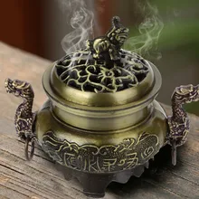 Благовония горелки кадильница для ароматерапии кирзит выдыхающая крышка китайский дракон конус держатель отель для буддистов, йогов помощи для сна