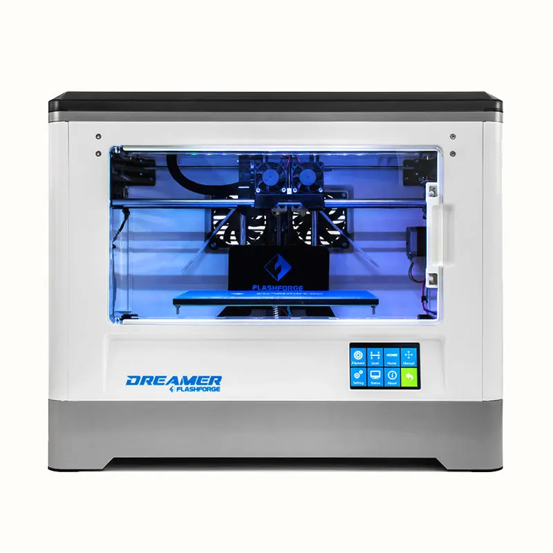 Flashforge 3D Printer Dreamer WIFI and touchscreen with CE FCC Certificate Dual Extruder Fully Enclosed Chamber