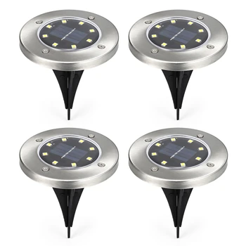 

4PCS 8 LEDs Solar Powered IP65 Waterproof Ground Lamp for Outdoor Fence Garden