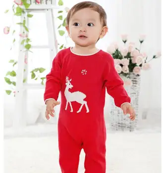 

Spring New Born Christmas Costume For Kids Cotton One-pieces Baby Bodysuit ABS-1542