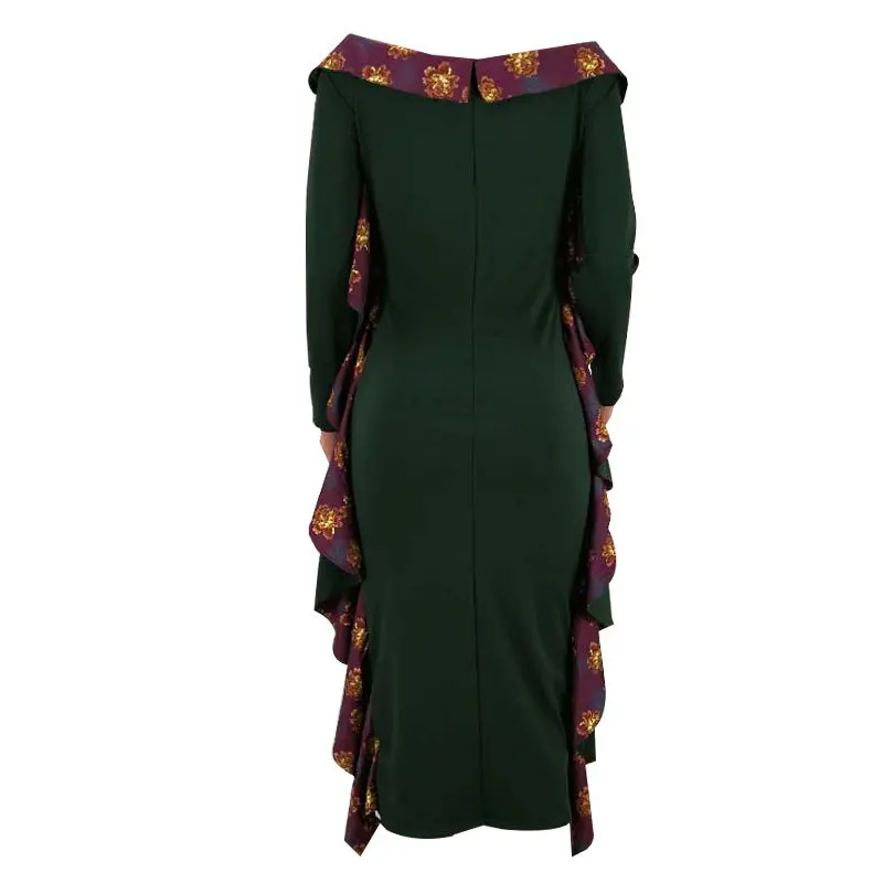 Африканские платья для женщин Новинка года Африканский дизайн Базен с длинным рукавом Дашики платье леди Африка одежда