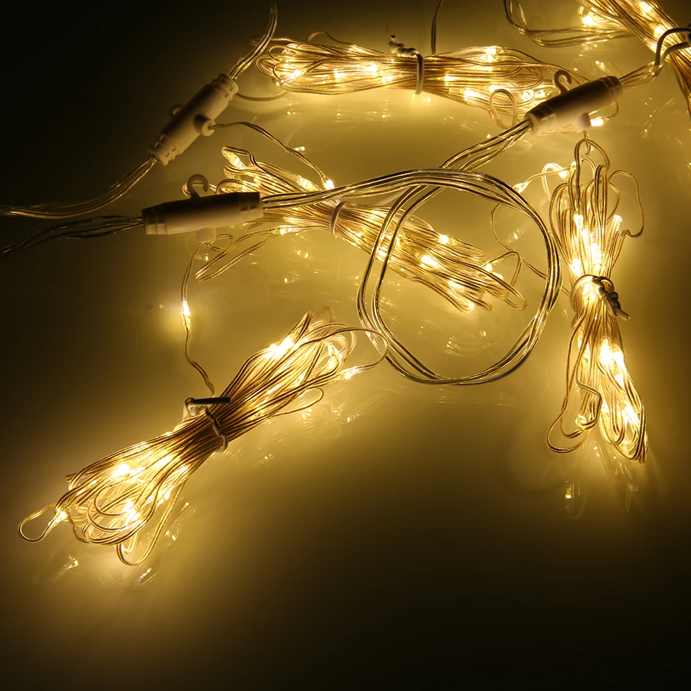 Remote Control LED Curtain Icicle String Lights Waterproof Christmas Fair USB Waterfall Lights