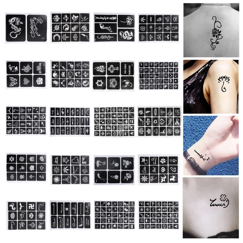 Маленькие трафареты для блестящих татуировок женщина девочка дети шаблон для рисования трафарет татуировки