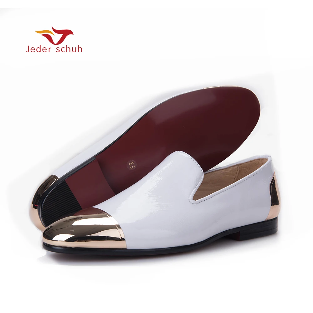 Shoes Boda Negro Y Zapatos Más Charol Hechos Black Jeder Vestir Shos Blanco El Mano Hombres white Los Nuevo Tamaño A De Mocasines Partido Schuh wIqxXg7