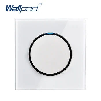 

Wallpad 2019 New Arrival 1 Gang 2 Way Random Click Push Button Wall Light Switch With LED Indicator Crystal Glass Panel 16A