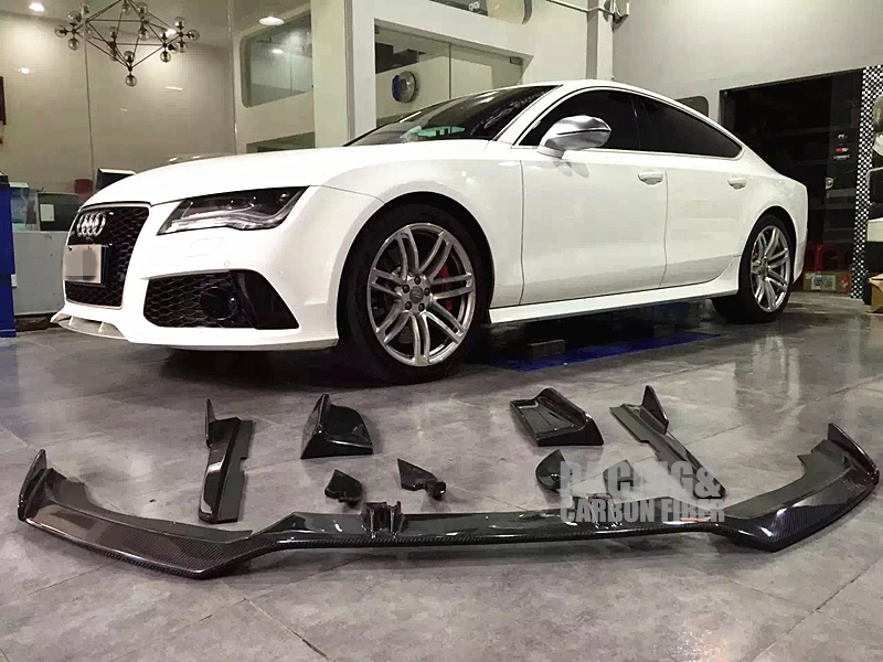 RS7-R BODYKIT-ABT кузова из углеродного волокна комплект [TOTAL10PCS/комплект] для AUDI RS7-FRONT LIP CANARDS сбоку юбки сзади УГЛУ СПОЙЛЕР