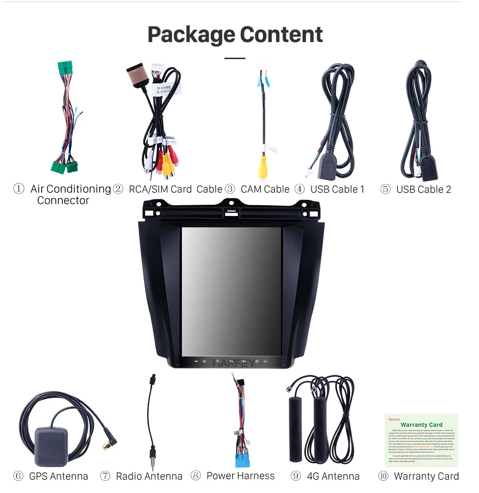 Excellent Harfey 4G LTE Multimedia Player Android 6.0 Car GPS for 2003-2006 2007 Honda Accord 7 Navi 9.7"Radio support Rearview camera DVR 20