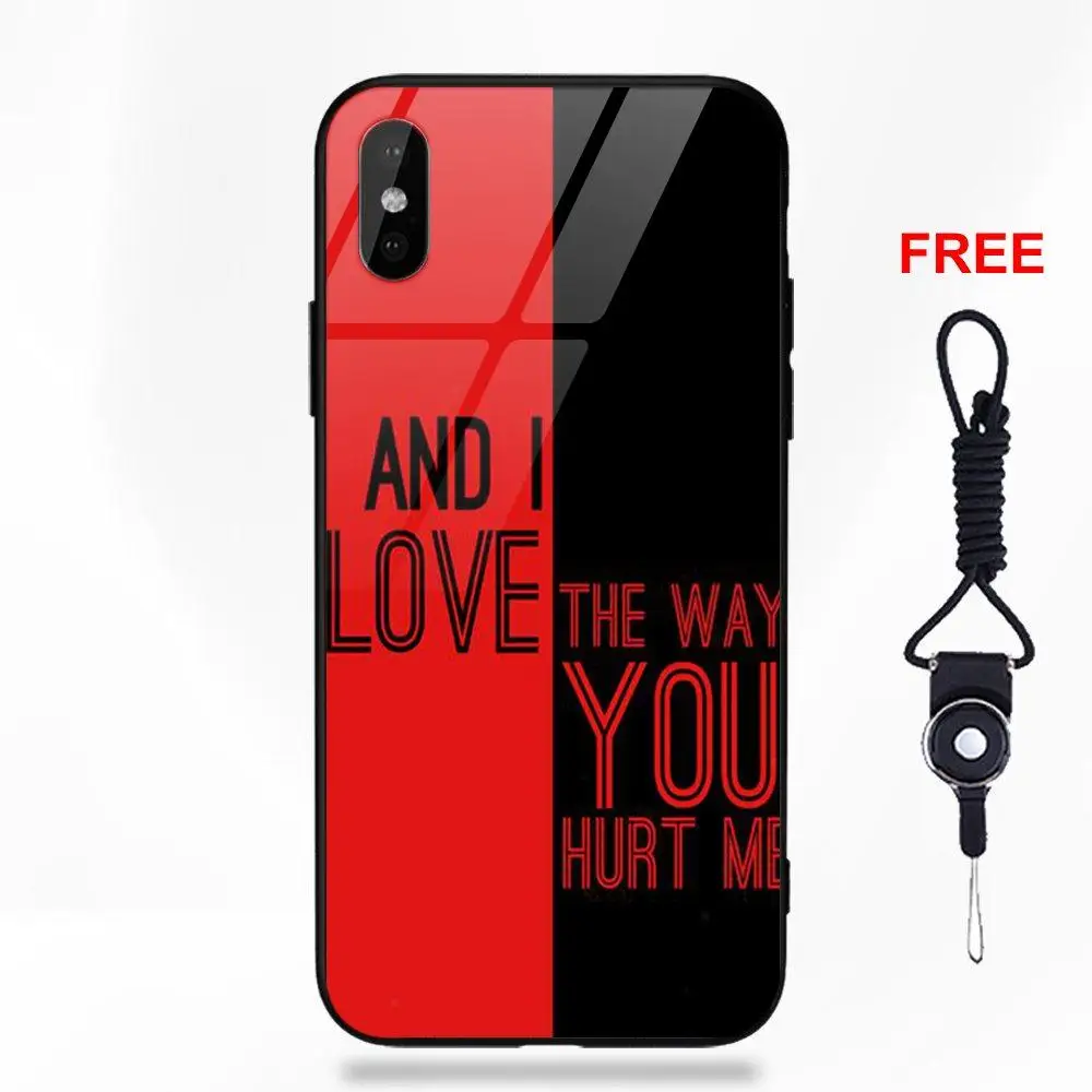 Vvcqod For Apple iPhone X XS Max XR 5 5C 5S SE 6 6S 7 8 Plus Soft TPU Frame+Tempered Glass Print Cover Case Fall Out Boy Design Vvcqod For Apple iPhone X XS Max XR 5 5C 5S SE 6 6S 7 8 Plus Soft TPU Frame+Tempered Glass Print Cover Case Fall Out Boy Design