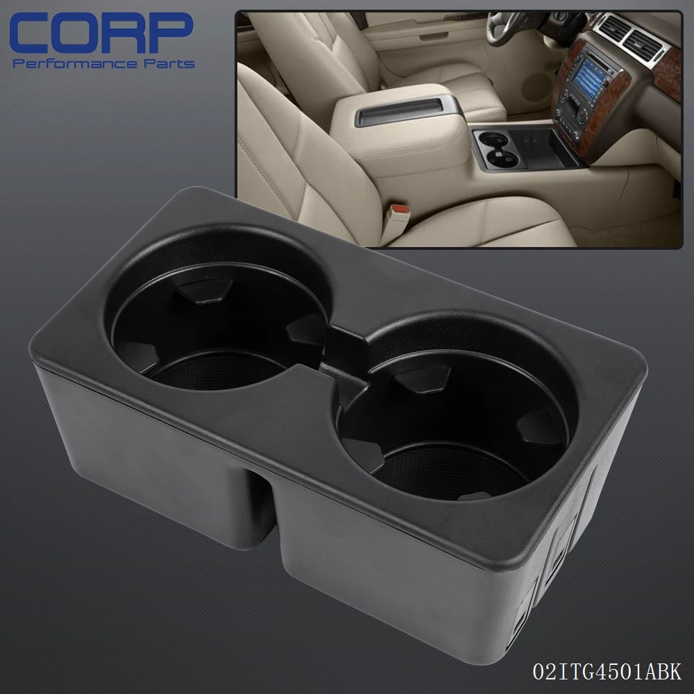 Black For 2007 2014 GMC Chevy Truck SUV Ebony Front Console Cup Holder