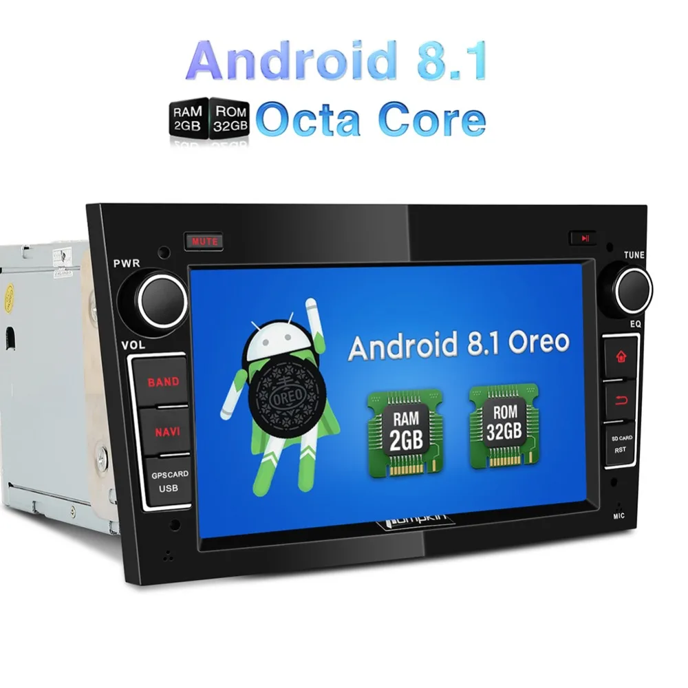 

Pumpkin 2 Din Android 8.1 Car Multimedia No DVD Player GPS Navigation Car Stereo For Opel/Corsa Wifi DAB+ FM Rds Radio Headunit