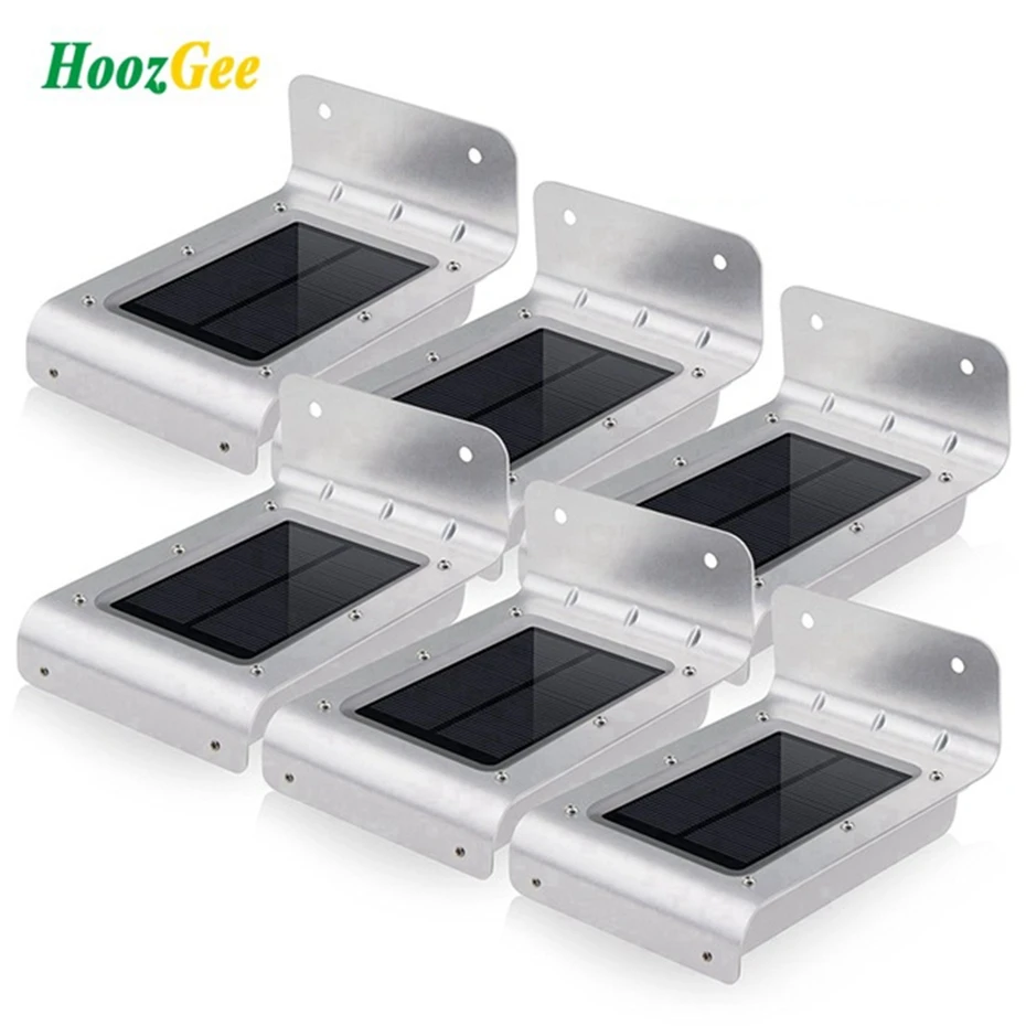HoozGee Solar Wall Light Outdoor Super Bright Waterproof 16 LED PIR Motion Sensor Security Garden Lighting Patio Lamp