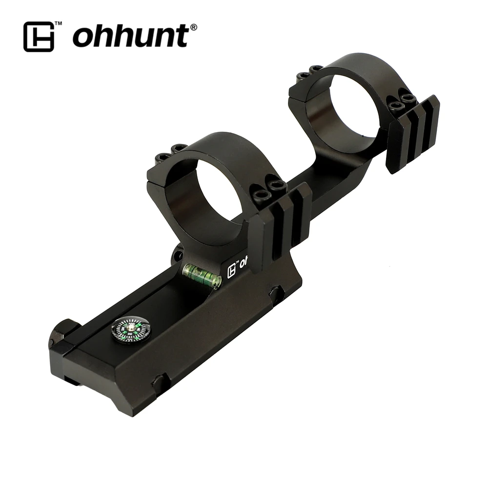 

ohhunt Bi-direction 1 Inch 30mm Offset Hunting Rifle Scopes Mount Rings with Bubble Level Compass Side Two Picatinny Weaver Rail