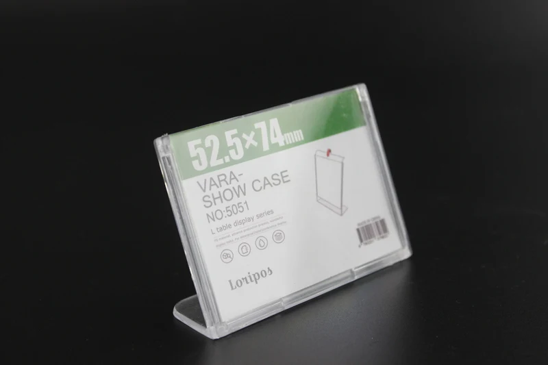 W52.5mm H74mm Table Desk Sign Stand Name Card Display L Plastic Label