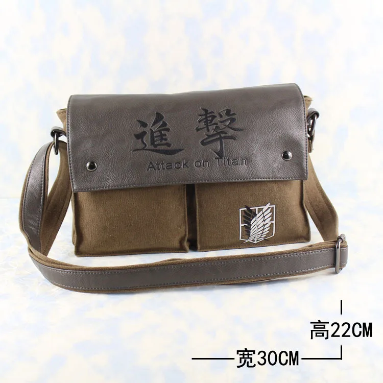 

Free shipping Attack on Titan Shingeki no Kyojin Wings of Liberty logo fashion Leisure man woman bags canvas Handbags