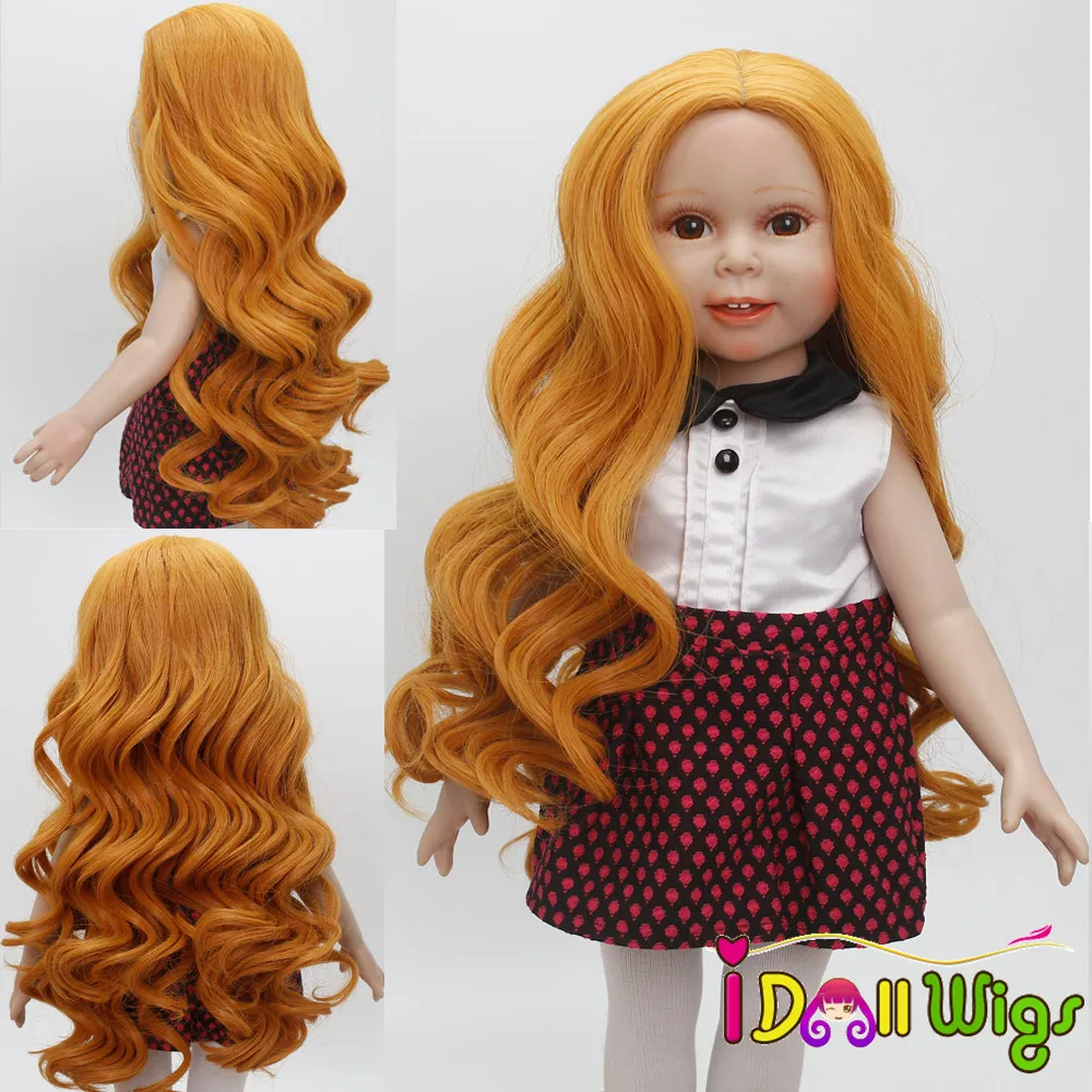 High Temperature Fiber Long Wavy Light Brown Hair Wigs For 18