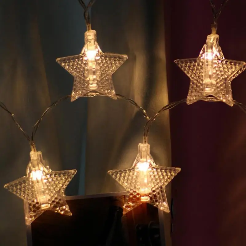 LED Star String Curtain Lights Star Starry Light For Wedding Holiday Party Decoration Home Garden Christmas Fairy Lights