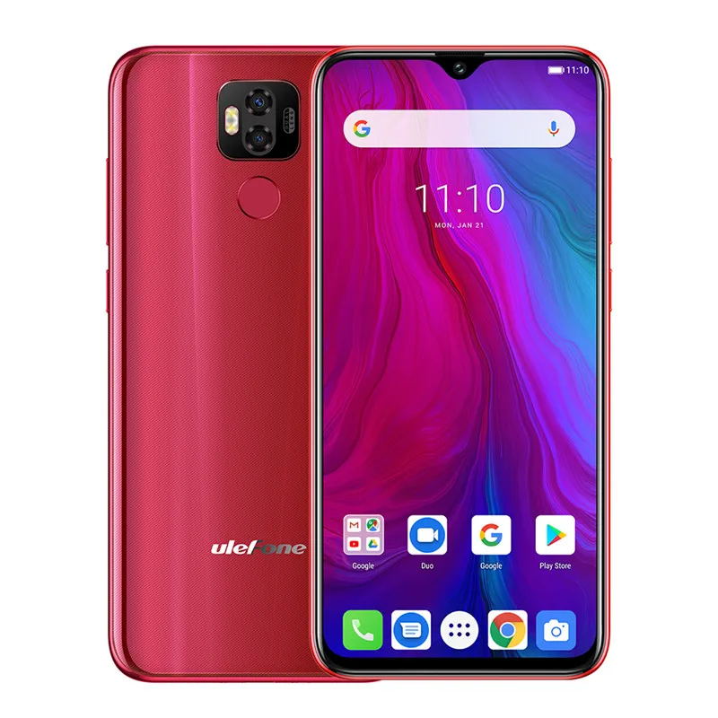 Ulefone power 6 6350mAh Мобильный телефон Android 9,0 Pie 6," FHD MT6765V Восьмиядерный 4 Гб+ 64 Гб 16MP NFC 4G BT 5,0 смартфон - Цвет: Красный