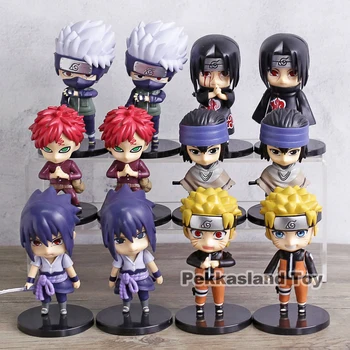 

Naruto Shippuden The Last Uzumaki Naruto Hatake Kakashi Gaara Uchiha Itachi Sasuke Q Version Action Figures Toys 6pcs/set