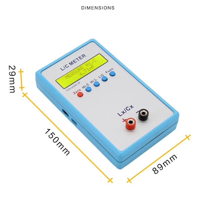 LC-200A цифровой lcd измеритель емкости индуктивности lc-метр 1pF-100mF 1uH-100H