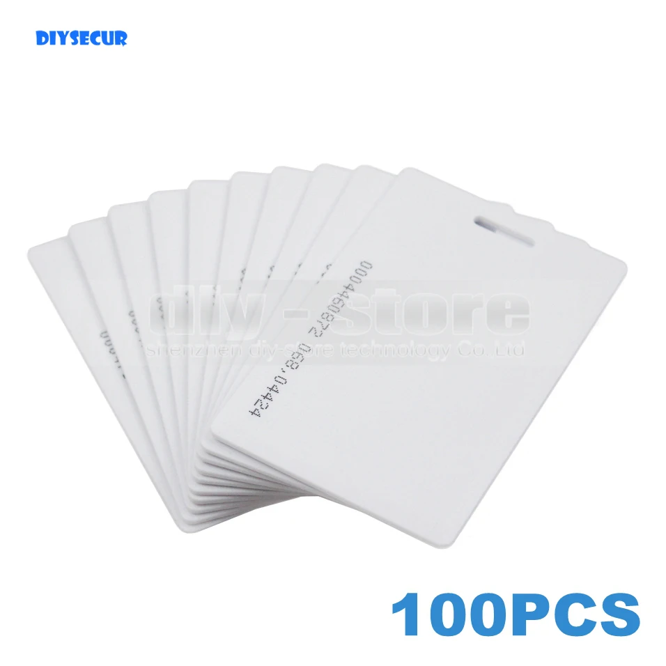 DIYSECUR 100 шт. Толстая Бесконтактная карта 125 кГц RFID EM/ID карта для клавиатура с контроллером входа считыватель времени часы использования