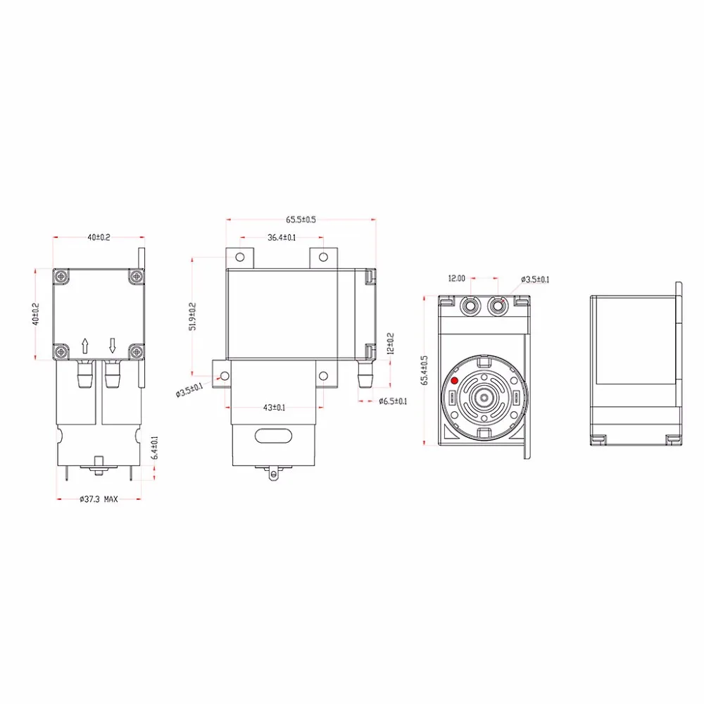 HSH-Flo 12VDC 6 Вт 8л/мин 120Kpa Электрический вакуумный всасывающий воздушный компрессор небольшой вакуумный насос для всасывания молока