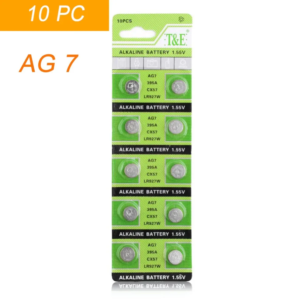 

10pcs AG7 LR927 LR57 SR927W 399 GR927 395A 1.55V Button Cell coin Battery batteries for Watch Toys Remotes,XINLU Brand Battery