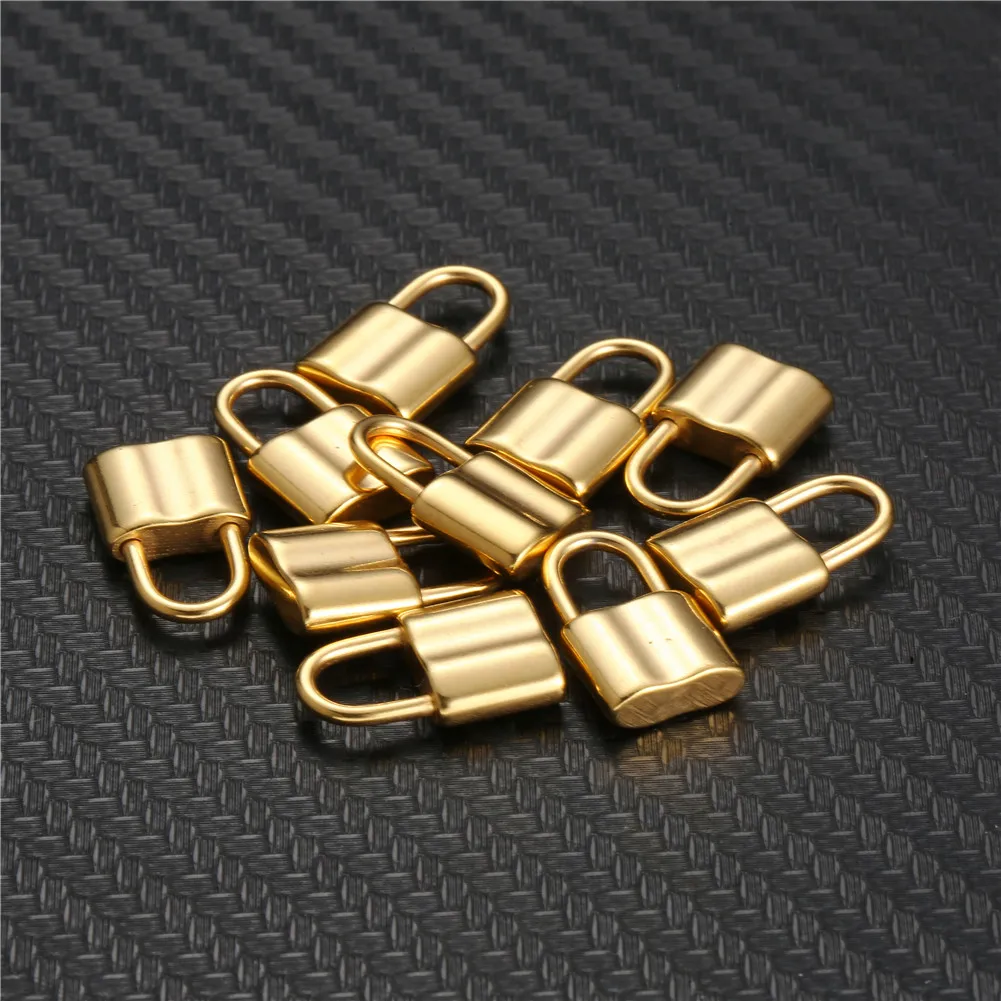 

10Pcs/lot Stainless Steel Lock Pendant PadLock Charms Fit Necklace Pendants Handcrafted Accessories DIY Jewelry Making Wholesale