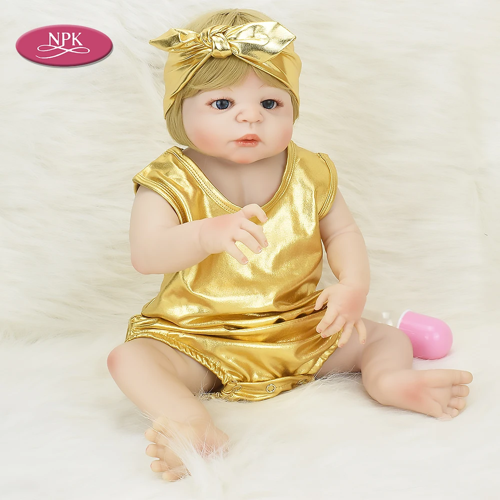 

NPK Real Full Silicone Body Reborn Babies Doll Toys for Girls 55CM Realistic Princess Toddler Lifelike Dolls Brinquedo Menina