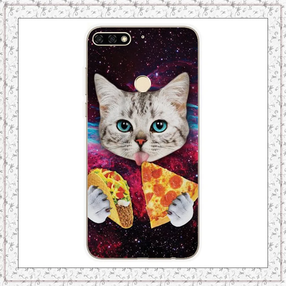 pizza cat Силиконовый чехол для huawei Honor 7C 5,99 '7A pro 5,7' чехол с милым рисунком кота чехол s для huawei Honor 7 A C 7Apro Fundas Coque - Цвет: pizza cat