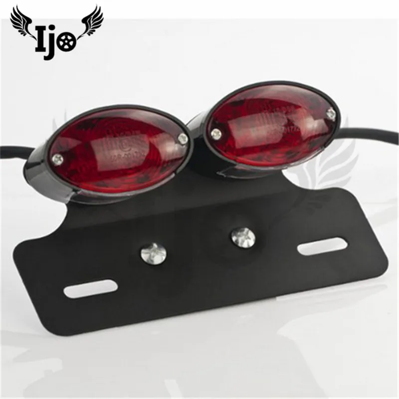 

Motorcycle rear lights cool black binocular modeling Classic Moto modified brake lights electric vehicle taillight LED taillight