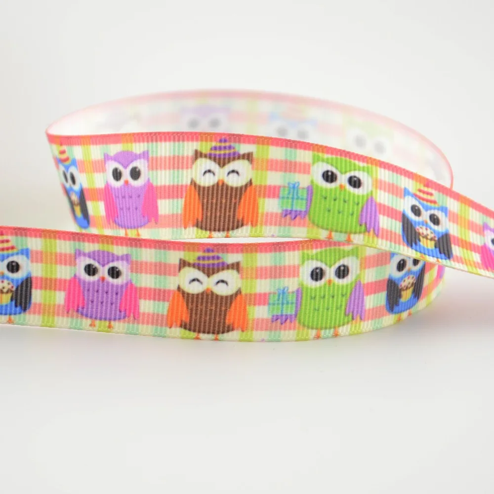 Новые четыре вида Совы дизайн 7/8 &quot22 мм width100 % полиэстер Печать grosgrain ленты для DIY