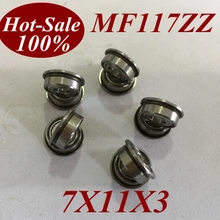 2 шт. MF117ZZ MF117Z MF117-ZZ 7X11X3 мм миниатюрная высокоскоростная шариковые подшипники с глубоким желобом фланец ролик фланцевый подшипник