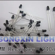 500 шт. 3 мм светодиодный инфракрасный приемник 940NM ИК светодиодные диоды 940nm приемный диод Круглый трубчатый свет